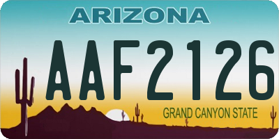 AZ license plate AAF2126