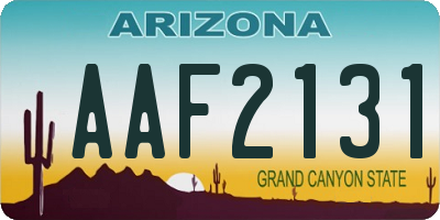 AZ license plate AAF2131