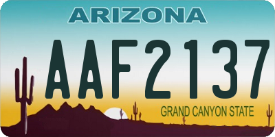 AZ license plate AAF2137