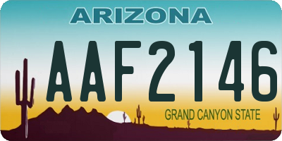 AZ license plate AAF2146