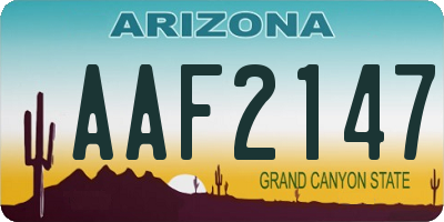 AZ license plate AAF2147