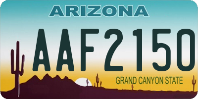 AZ license plate AAF2150