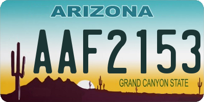 AZ license plate AAF2153