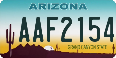 AZ license plate AAF2154