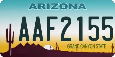 AZ license plate AAF2155