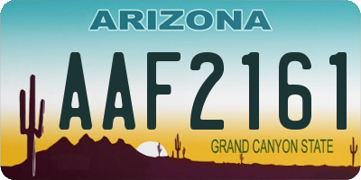 AZ license plate AAF2161