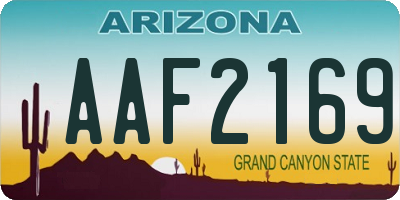 AZ license plate AAF2169