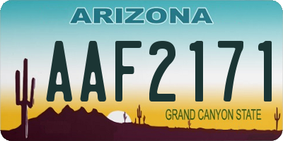AZ license plate AAF2171