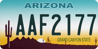 AZ license plate AAF2177