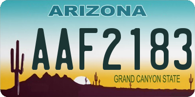 AZ license plate AAF2183