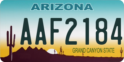 AZ license plate AAF2184