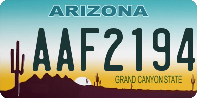 AZ license plate AAF2194