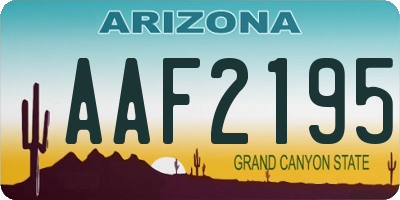 AZ license plate AAF2195