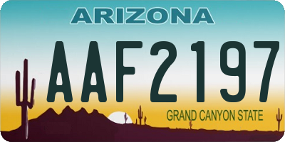 AZ license plate AAF2197