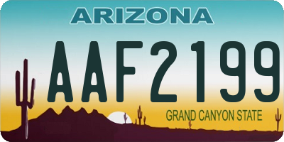 AZ license plate AAF2199