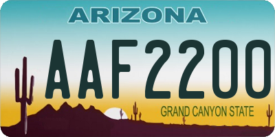 AZ license plate AAF2200