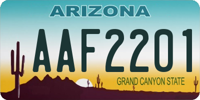 AZ license plate AAF2201