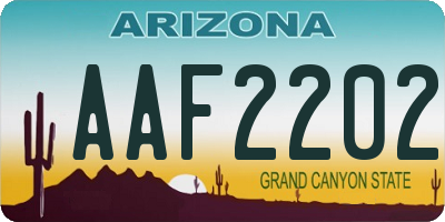 AZ license plate AAF2202
