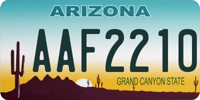 AZ license plate AAF2210