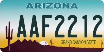 AZ license plate AAF2212