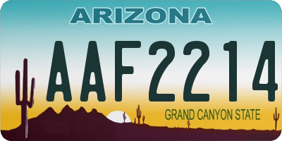 AZ license plate AAF2214