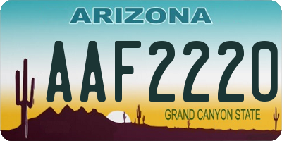 AZ license plate AAF2220