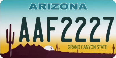AZ license plate AAF2227