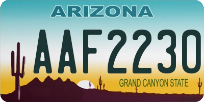 AZ license plate AAF2230