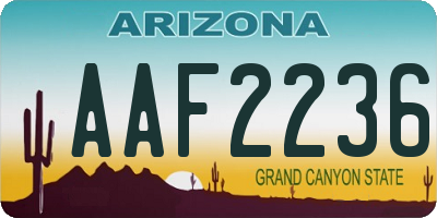 AZ license plate AAF2236