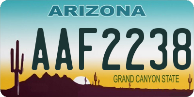 AZ license plate AAF2238