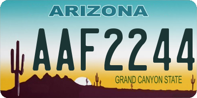 AZ license plate AAF2244