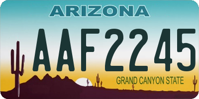 AZ license plate AAF2245