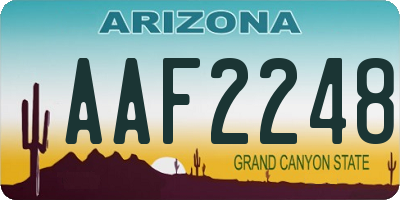 AZ license plate AAF2248