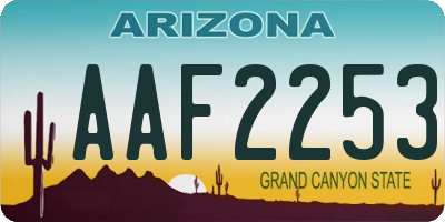 AZ license plate AAF2253