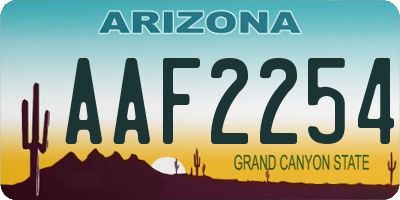 AZ license plate AAF2254