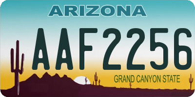 AZ license plate AAF2256