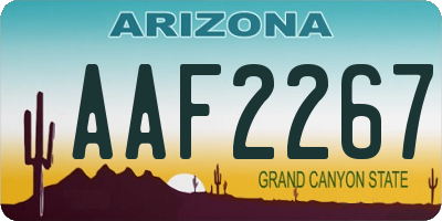 AZ license plate AAF2267