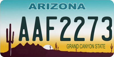 AZ license plate AAF2273