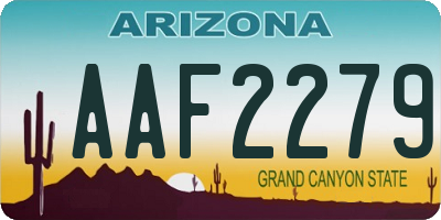 AZ license plate AAF2279