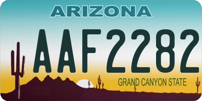 AZ license plate AAF2282