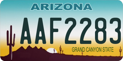 AZ license plate AAF2283