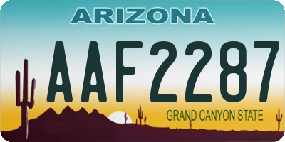 AZ license plate AAF2287