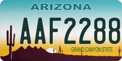 AZ license plate AAF2288