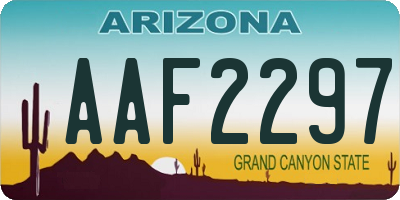 AZ license plate AAF2297