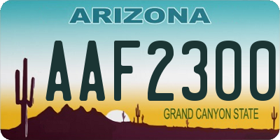 AZ license plate AAF2300