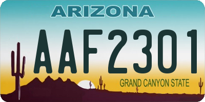 AZ license plate AAF2301