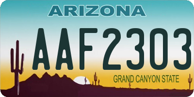 AZ license plate AAF2303