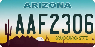 AZ license plate AAF2306