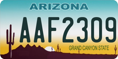AZ license plate AAF2309