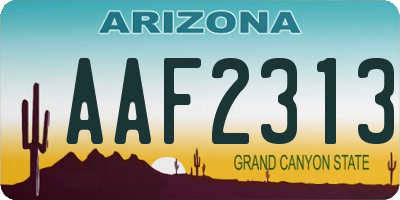 AZ license plate AAF2313